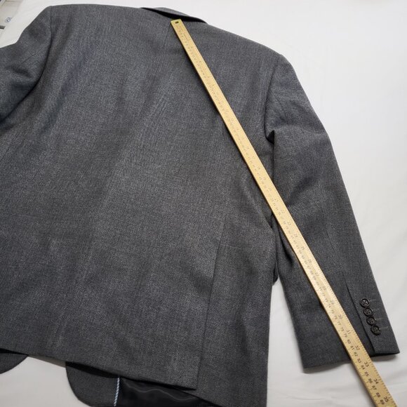 Stafford Mens Merino Wool Sport Coat Blazer Jacket 50R Classic Fit Gray Tweed - Picture 15 of 16